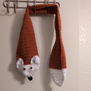 Fox Design Kids Scarf - Brown and White